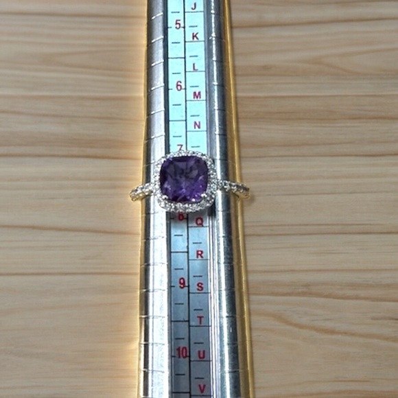 Amethyst Solid Sterling Silver Ring - Picture 6 of 13